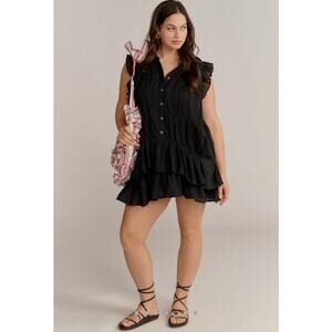 NWT Anthropologie Sleeveless Ruffle Mini Shirt Dress - Size 3X MSRP $148